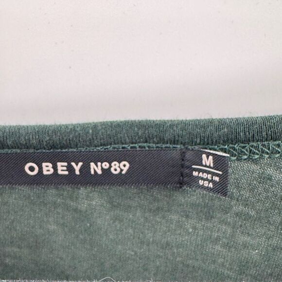 3/$20 Obey No89 Green Top Size M - Picture 3 of 4